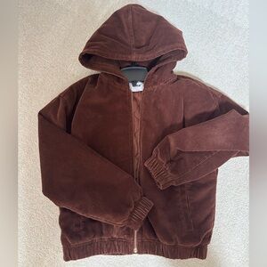 Aritzia TNA brown corduroy bomber jacket